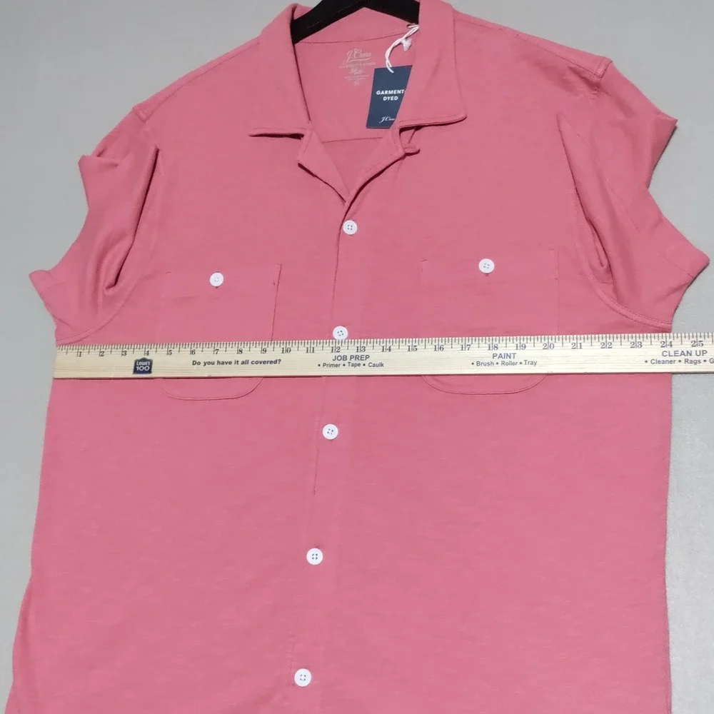 NEW J Crew Garment Dyed Harbor Shirt Men Size XXL Camp Collar Nantucket Red/Pink
